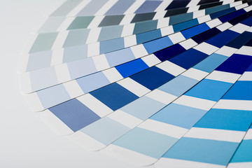 Color picker palette closeup isolated on white background. Top view product photograph