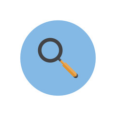 Search icon in flat style isolated in a circle.