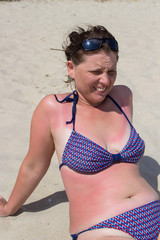 sunbathing on the sand