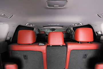 Leather car interior, texture Orange Leather
