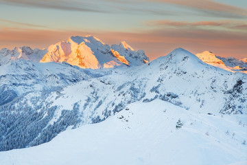 Naklejka premium Dolomities, Dolomiti - Italy in wintertime