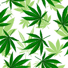 Cannabis leafs seamless vector pattern