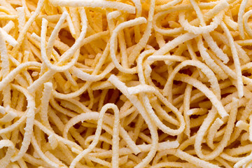 Italian pasta close up on background.