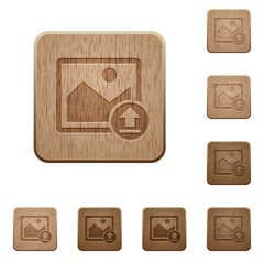 Upload image wooden buttons