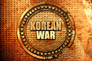 korean war, 3D rendering, text on metal