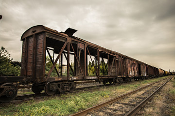 Fototapeta na wymiar Old rusty train. Ukraine, Kherson