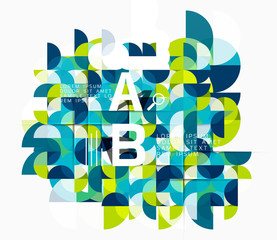 Abstract circle geometric composition isolated on white