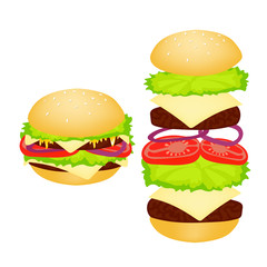 Hamburger on a white background.