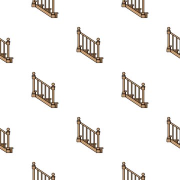 Stairs icon in cartoon style isolated on white background. Sawmill and timber pattern stock vector illustration.