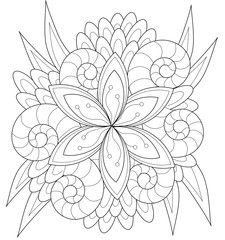 Fototapeta premium Floral image for zentagle meditation coloring