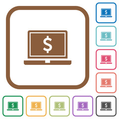 Laptop with Dollar sign simple icons