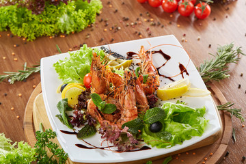 Shrimp dish with tomato