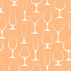 Seamless background from various crystal glasses.