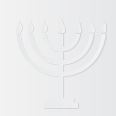 Holocaust Remembrance Day, paper menorah. Vector illustration
