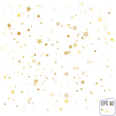 Gold stars. Confetti celebration, Falling golden abstract decora