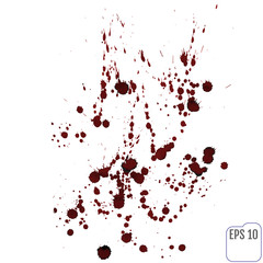 vector illustration of blood splatter, isolated on white backgro