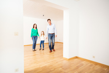Family Of Three In New Apartment