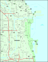 Chicago City Map with Streets