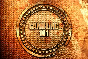 gambling 101, 3D rendering, text on metal