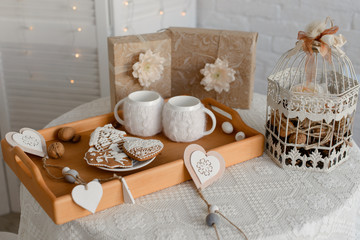 Decorations for St. Valentine's Day. It can be used as a background