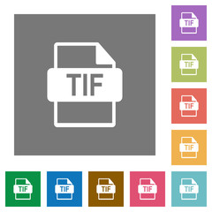 TIF file format square flat icons