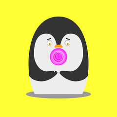 Penguin with candy