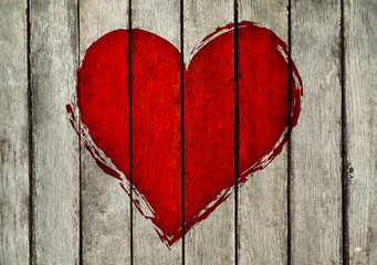 serce, serce na deskach, miłość © photoidea