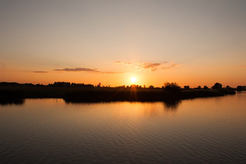 Sunset in river