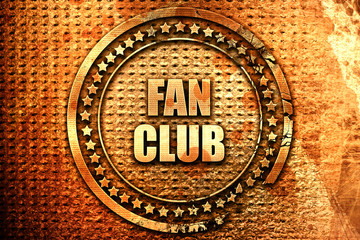 fan club, 3D rendering, text on metal