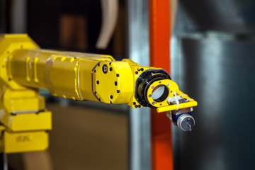 Industrial robot with CNC machine