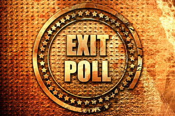 exit poll, 3D rendering, text on metal
