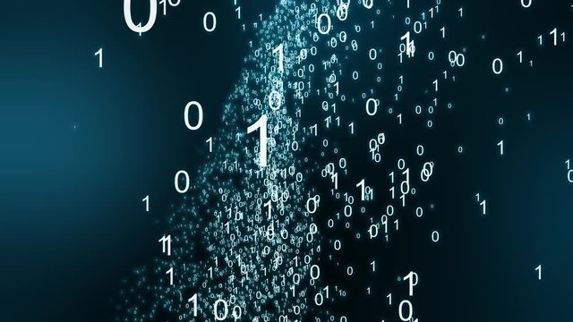 Bin&auml;re Zahlen Codes Bewegen sich im Raum