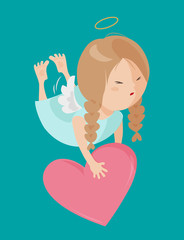 Cute angel isolated on white background