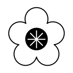 cute flower emblem icon vector illustration design