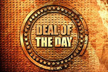 deal of the day, 3D rendering, text on metal