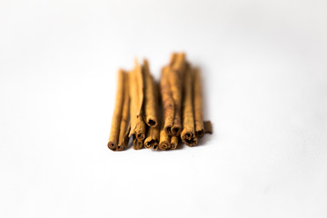 Pile of cinnamon sticks