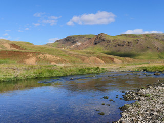 Landschaft im Geothermalgebiet von Hverager&eth;i in Island