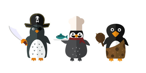 Penguin vector animal character illustration.