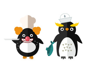 Penguin vector animal character illustration.