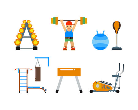 Fitness gym club vector icons.