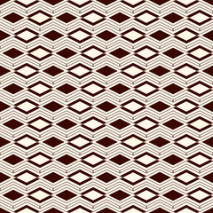 Outline seamless pattern with geometric figures. Repeated diamond ornamental background. Rhombuses and lines motif.