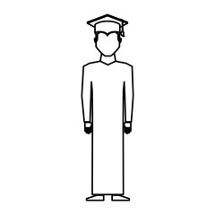 graduate man avatar character vector illustration design