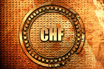 chf, 3D rendering, text on metal