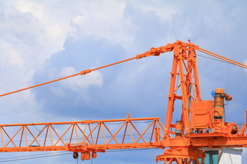Fototapeta na wymiar Tower crane industry construction buildings site city 