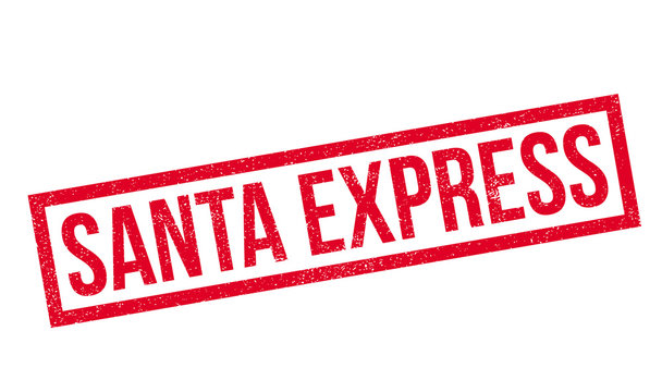 Santa Express rubber stamp. Grunge design with dust scratches. Effects can be easily removed for a clean, crisp look. Color is easily changed.
