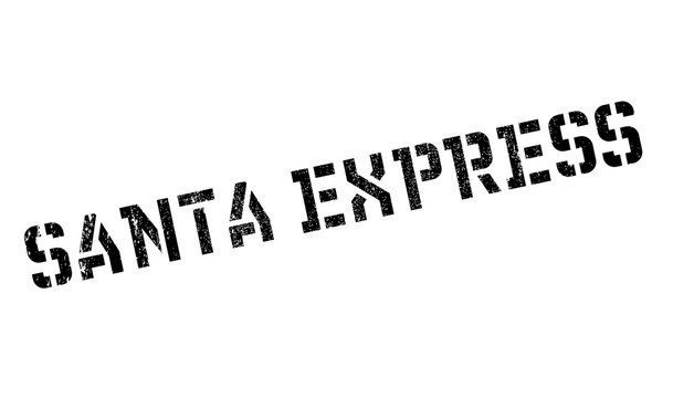 Santa Express rubber stamp. Grunge design with dust scratches. Effects can be easily removed for a clean, crisp look. Color is easily changed.