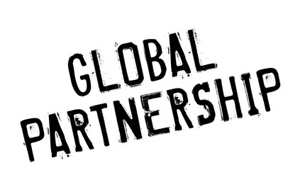Global Partnership rubber stamp. Grunge design with dust scratches. Effects can be easily removed for a clean, crisp look. Color is easily changed.