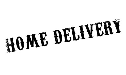 Home Delivery rubber stamp. Grunge design with dust scratches. Effects can be easily removed for a clean, crisp look. Color is easily changed.