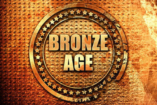 bronze age, 3D rendering, text on metal