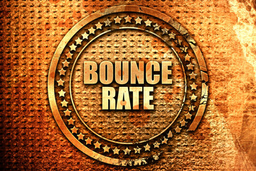 bounce rate, 3D rendering, text on metal